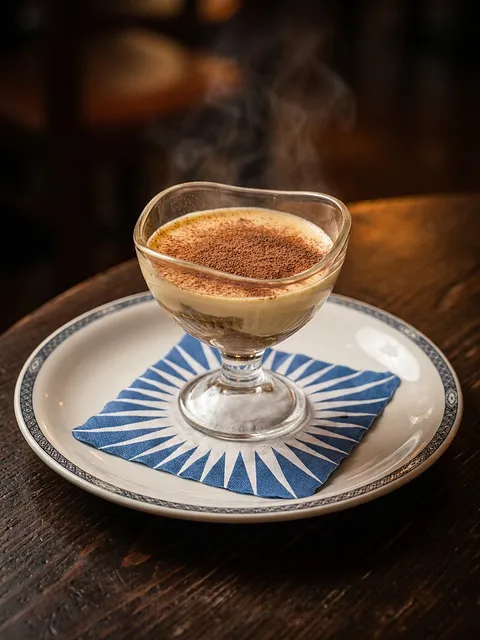 Crème brûlée mit karamellisierter Zuckerkruste.
